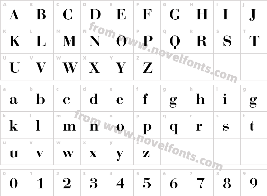 Bodoni BoldCharacter Map