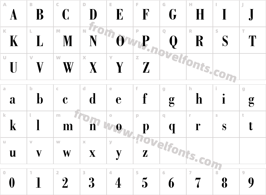 Bodoni CondS Si BoldCharacter Map