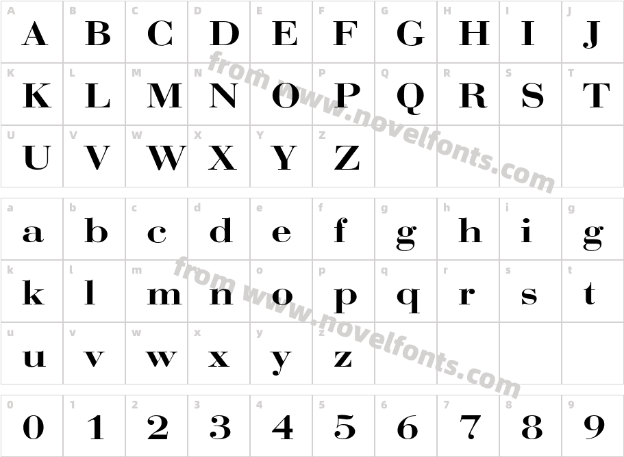 Bodoni Ext BoldCharacter Map