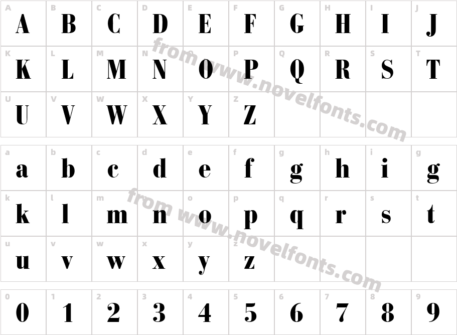 Bodoni Recut Cond BoldCharacter Map