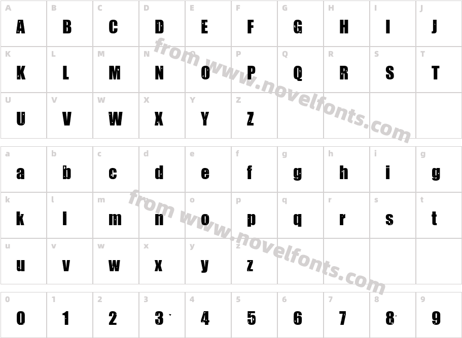 Boehse Schrift NormalCharacter Map