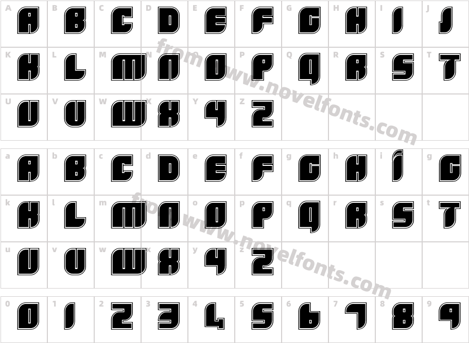 Boldie OutlineCharacter Map