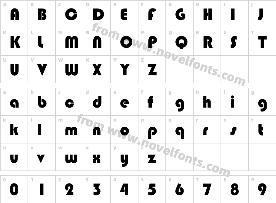 Bongo Black Regular SwfteCharacter Map