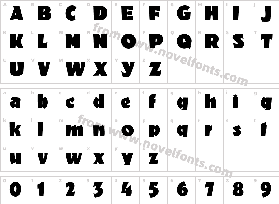 Bongo FrakturCharacter Map