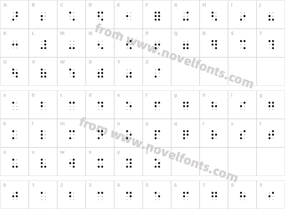 BrailleHCCharacter Map