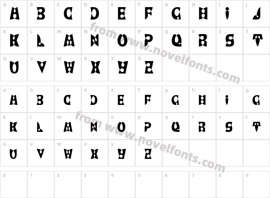 Brash Display CapsCharacter Map