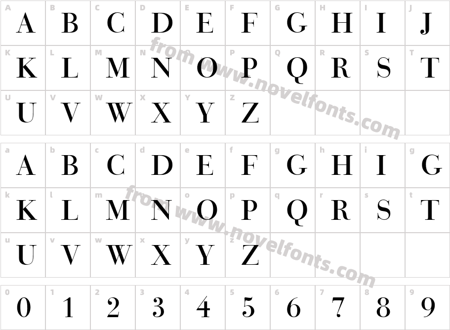 BauerBodni Titl2 BT Titling No.2Character Map