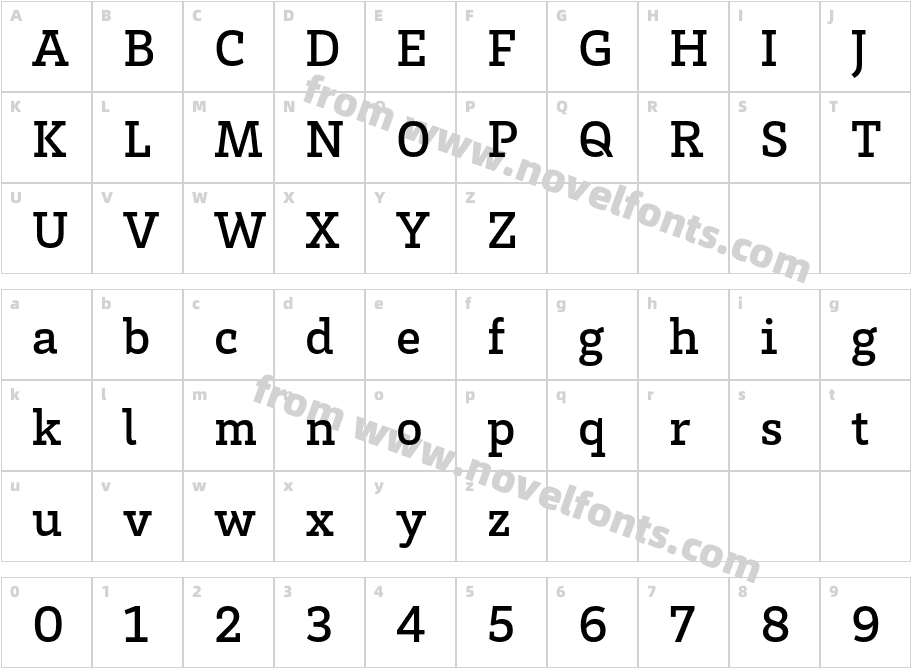 Brix Slab MediumCharacter Map