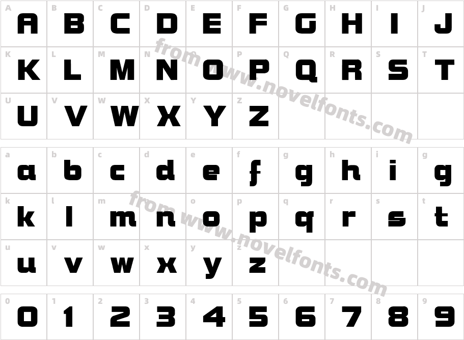 Brock BoldCharacter Map