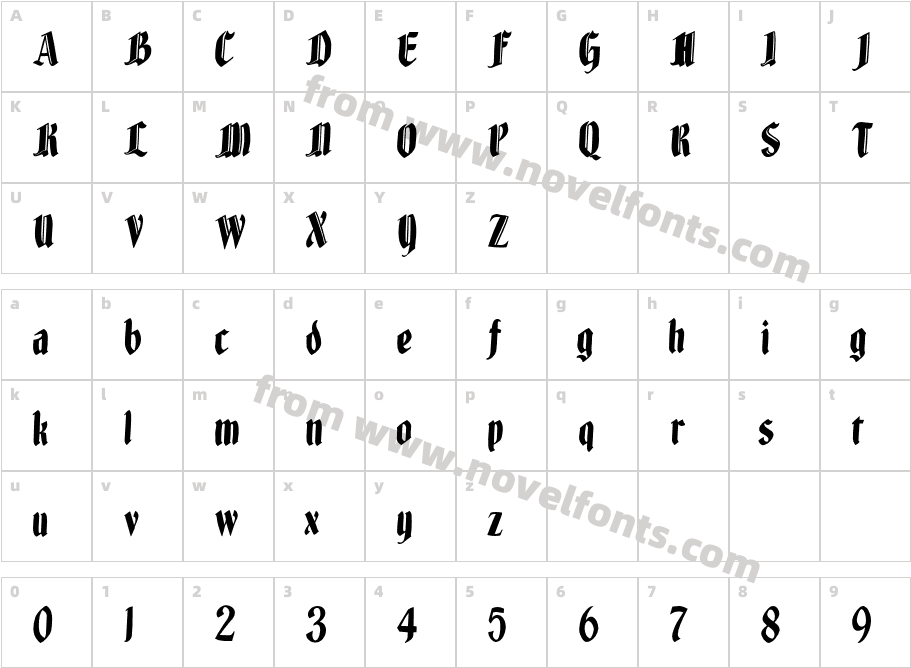 Broken WoodtypesCharacter Map