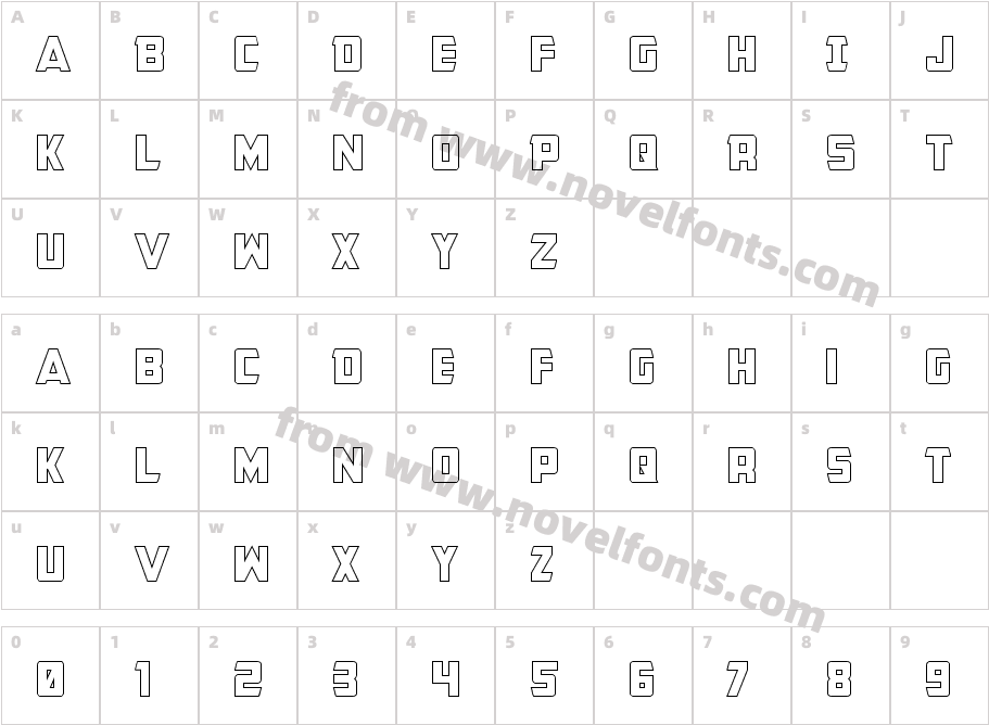 Buchanan Outline RegularCharacter Map