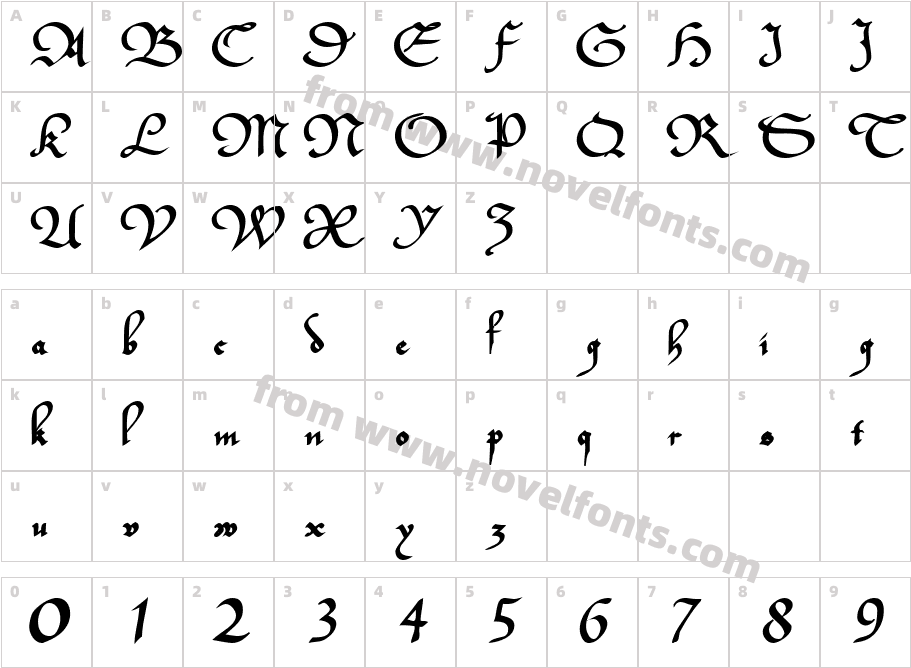 BucheSSK BoldCharacter Map