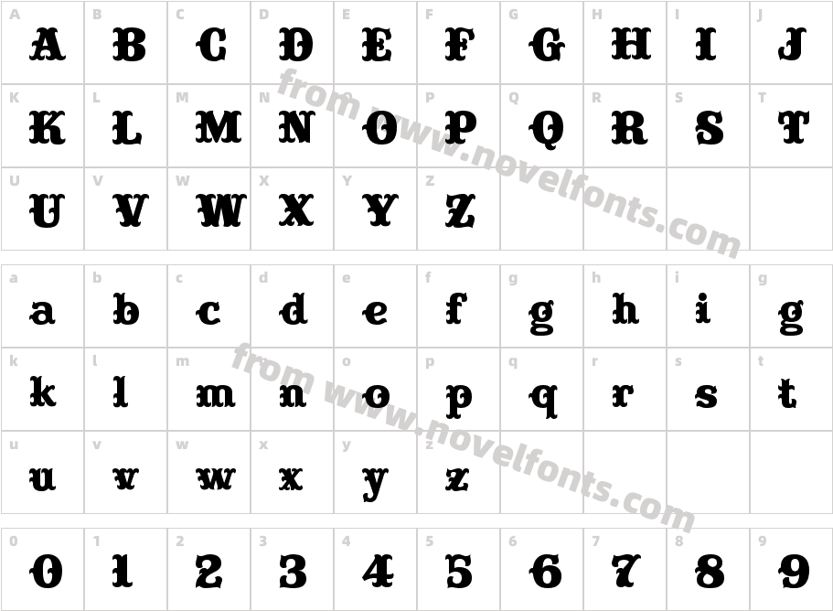 BuckhornCharacter Map