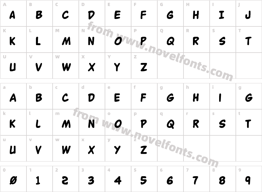 Buddy Champion BoldCharacter Map