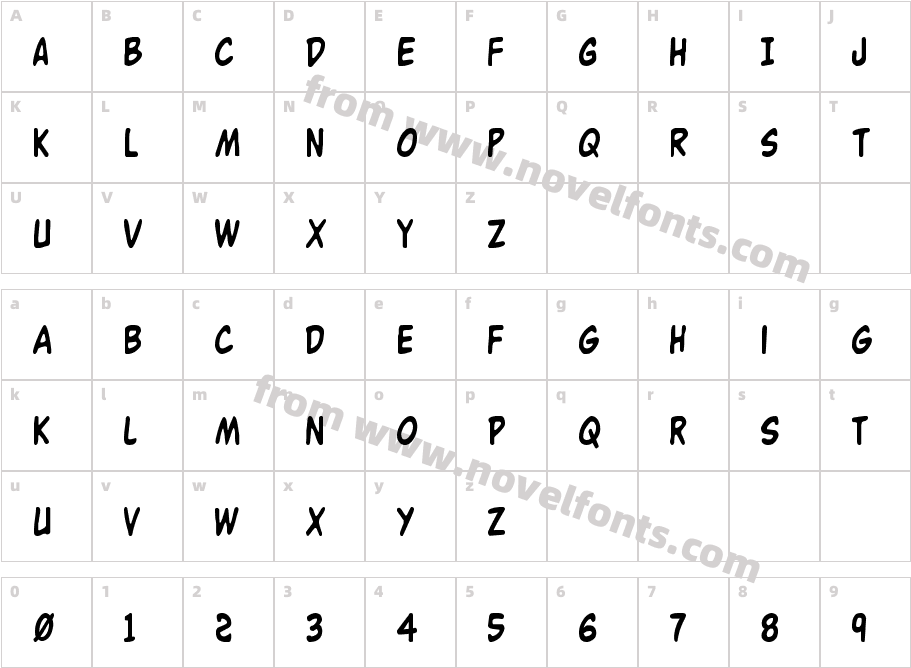 Buddy Champion CondensedCharacter Map