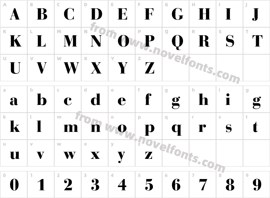 BauerBodoniStd-BlackCharacter Map