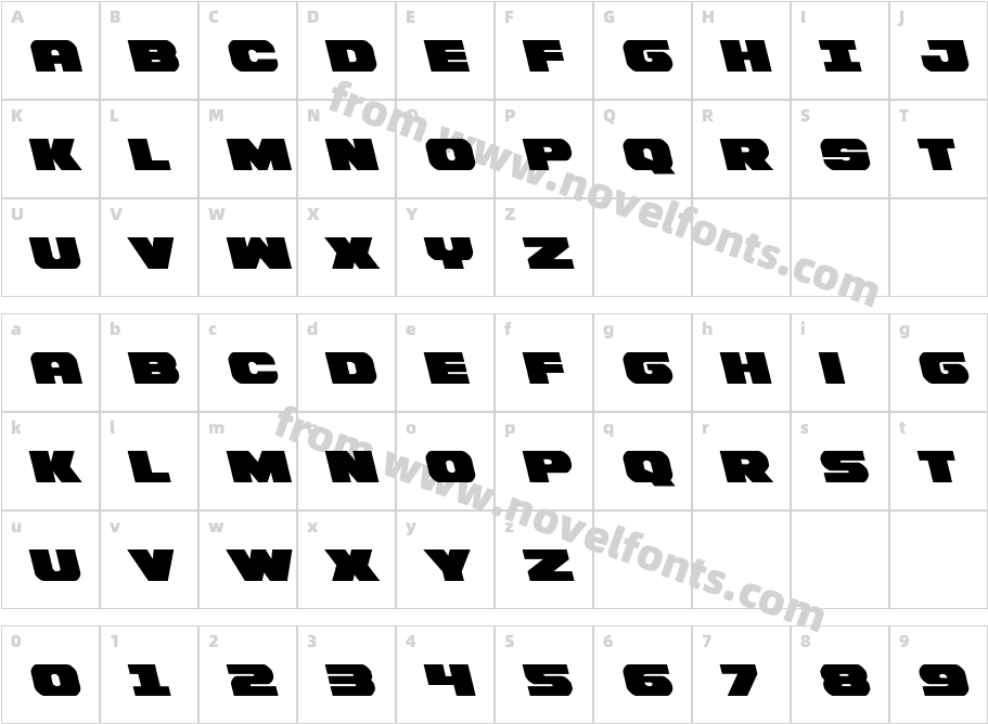 Bummer LeftalicCharacter Map