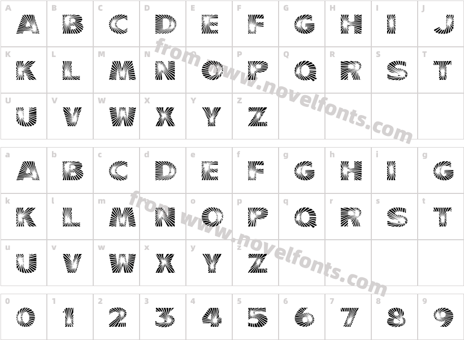 Burst RegularCharacter Map