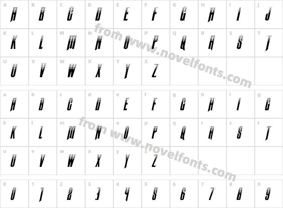 Butch & Sundance Two-Tone ItalicCharacter Map