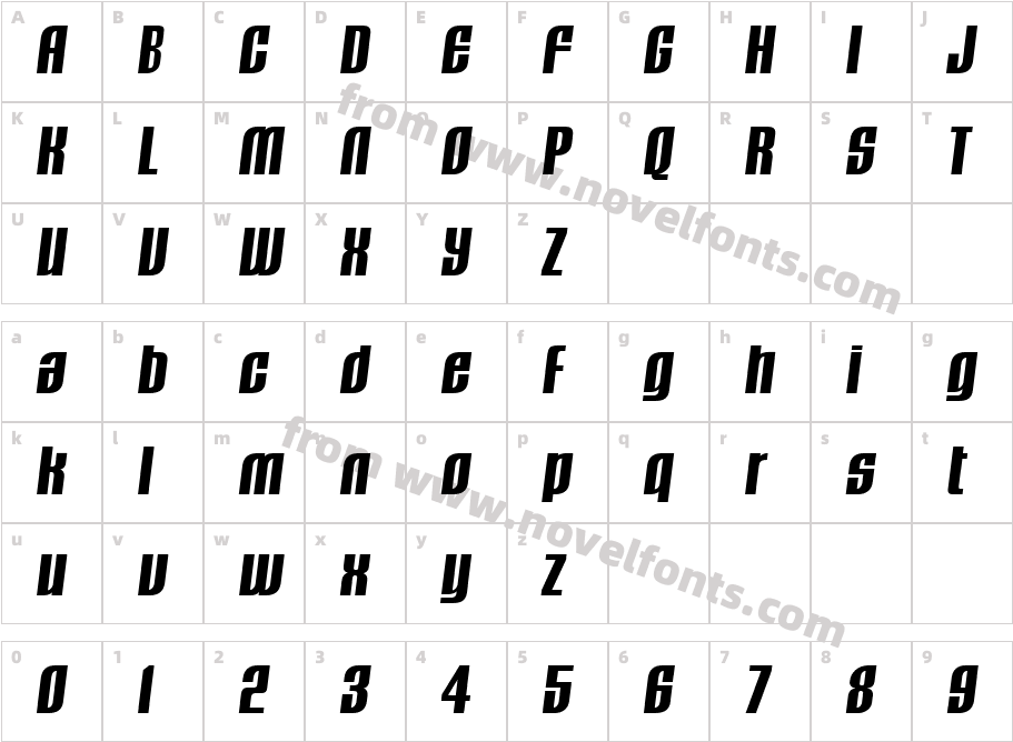 CAVALIER XBOLDCharacter Map