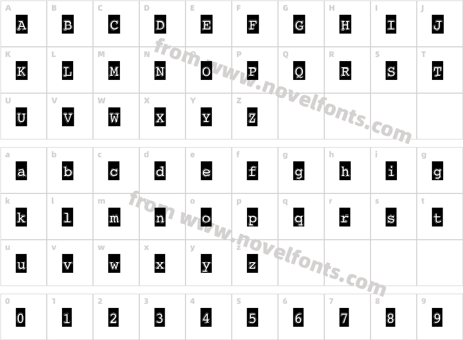 CBX LabelmakerCharacter Map