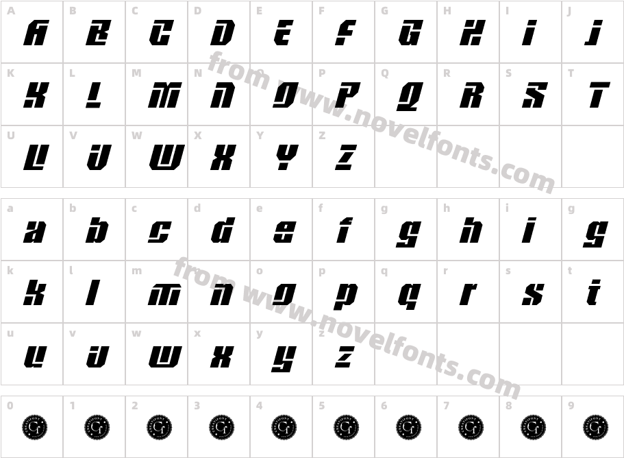 CF Bogswa Demo Black ItalicCharacter Map