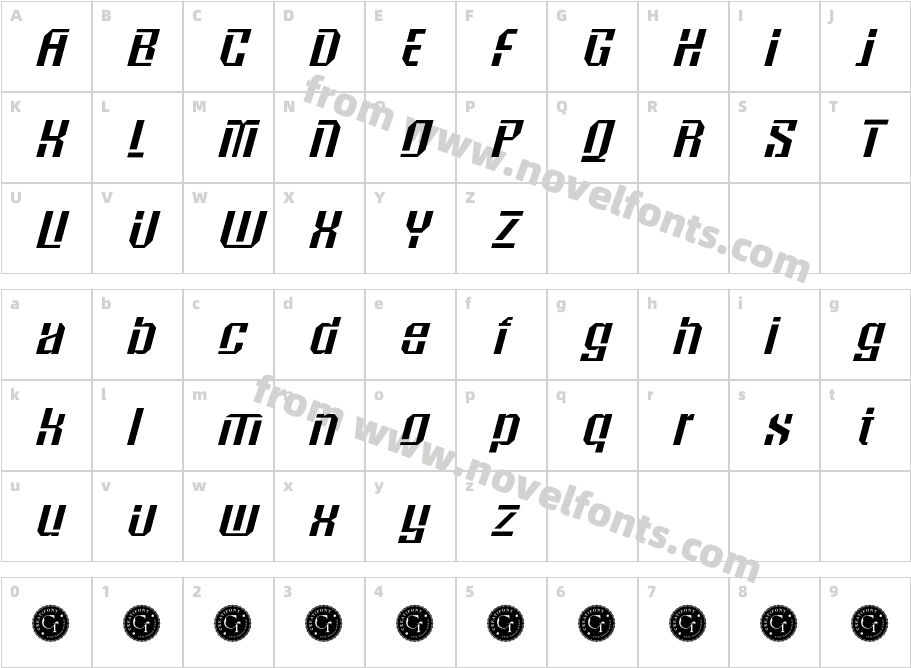 CF Bogswa Demo Medium ItalicCharacter Map