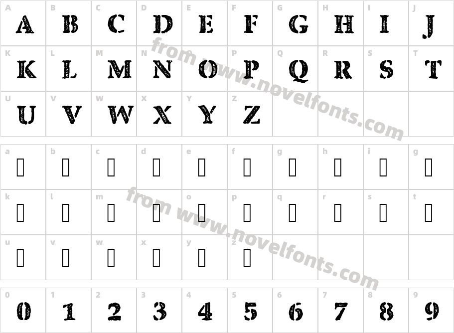 CF Quebec Stamp RegularCharacter Map