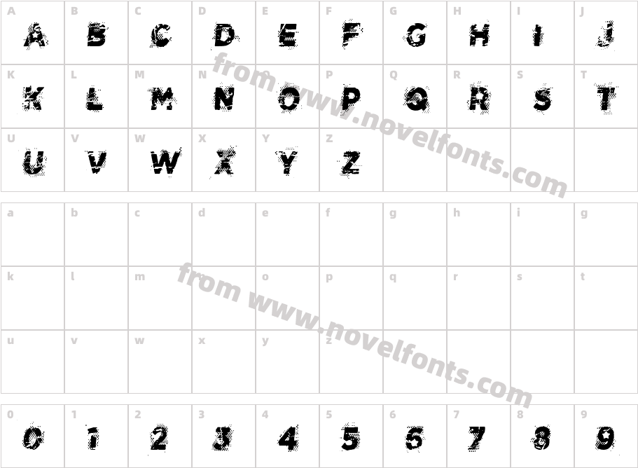 CF Space Cowboy RegularCharacter Map