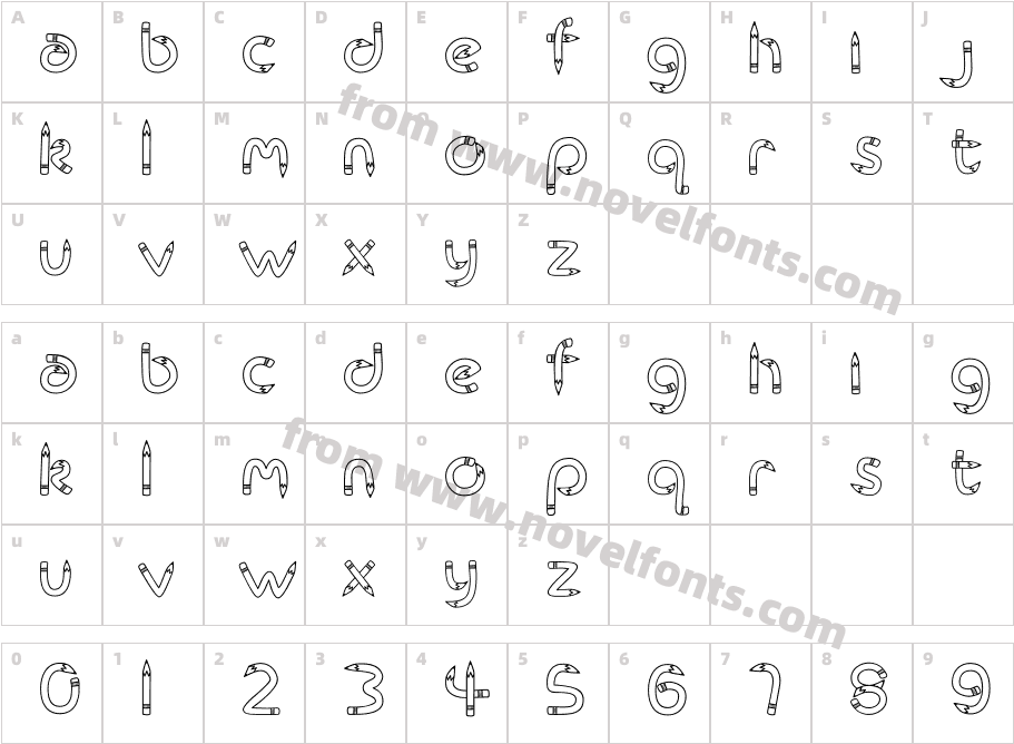 CK Rubber PencilCharacter Map