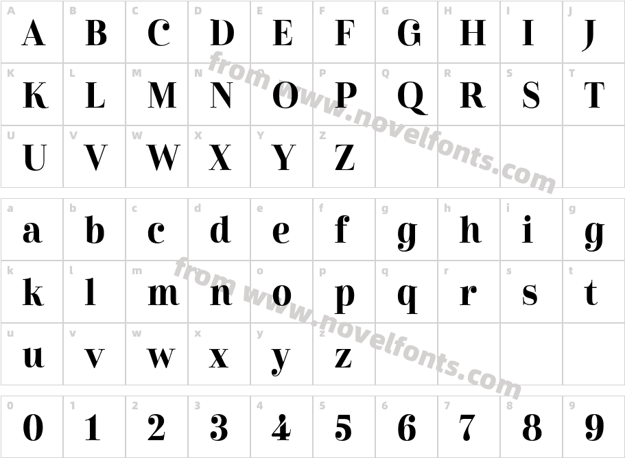 Cabrito Didone Cond BoldCharacter Map