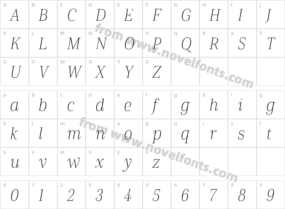 Cabrito Didone Cond Thin ItCharacter Map