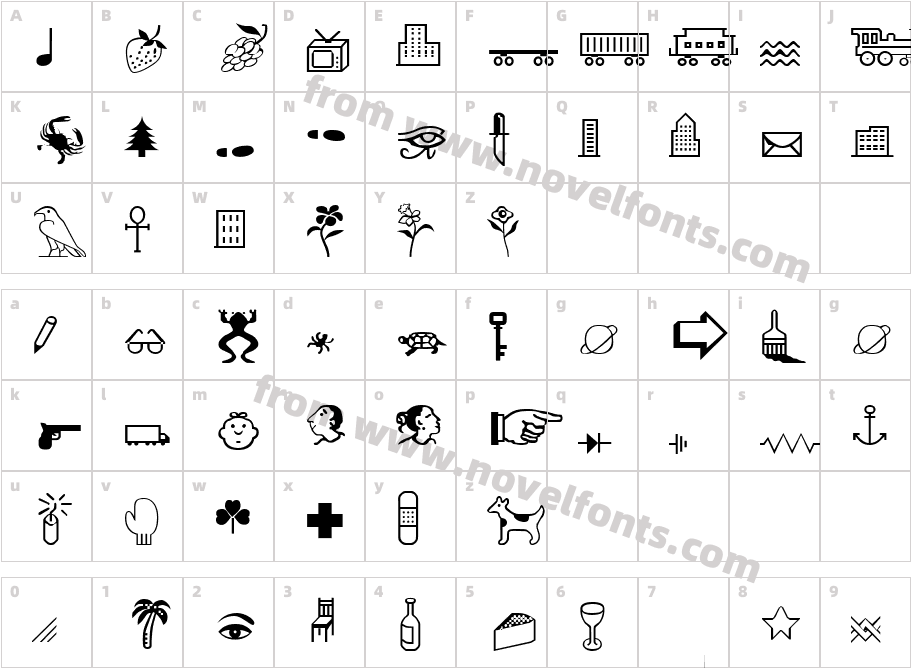 Cairo MediumCharacter Map