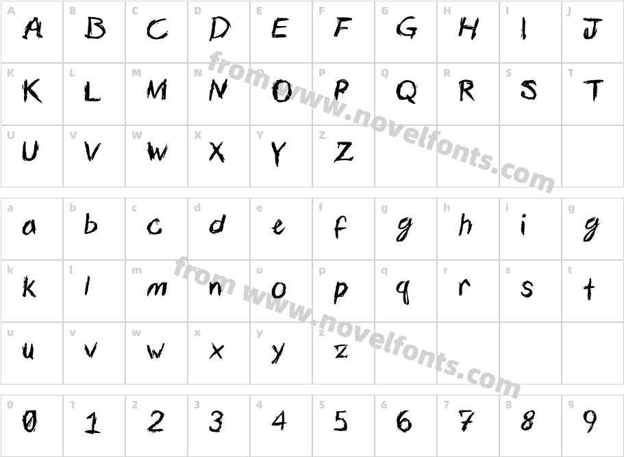 CalligtastropheCharacter Map