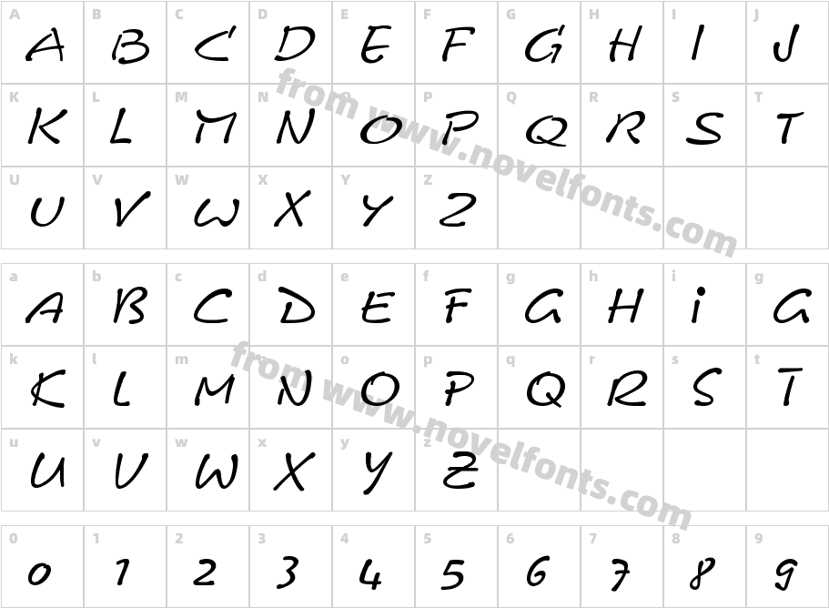 CalvinItal RegularCharacter Map