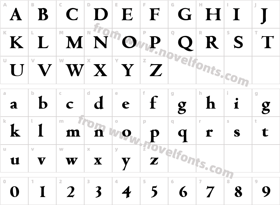 Cambridge Serial Extra Bold RegularCharacter Map