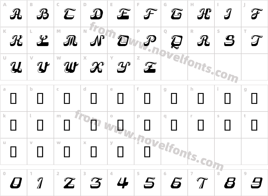 Camel BoldCharacter Map