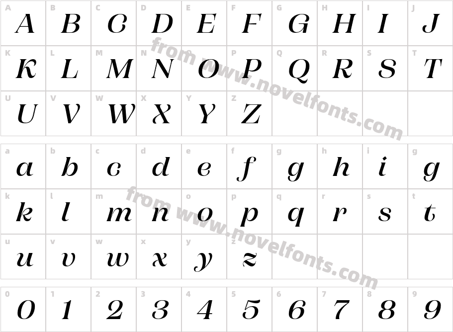 Campaign Serif Medium ItalicCharacter Map