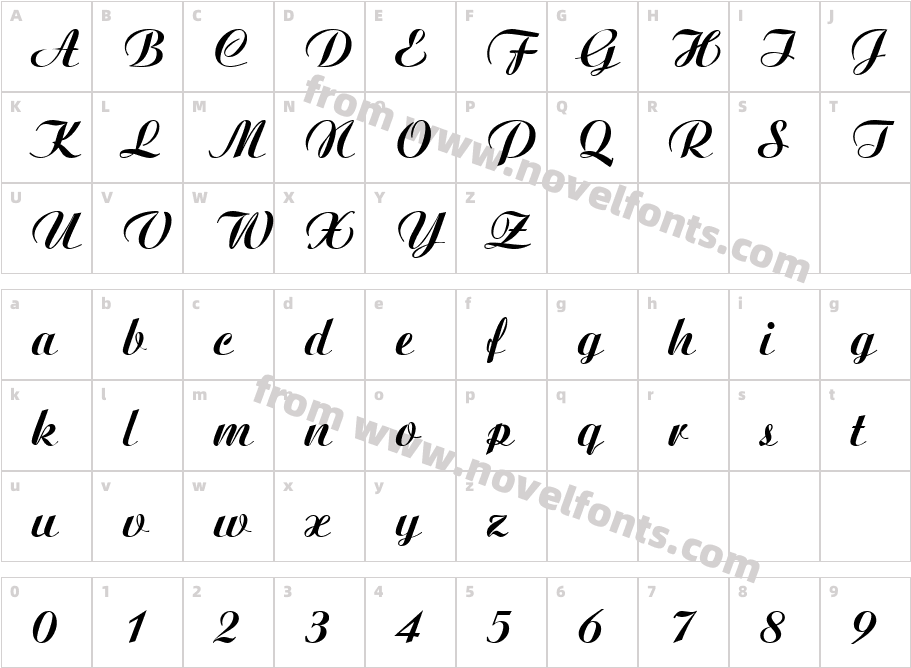 Candia Script Ssk BoldCharacter Map