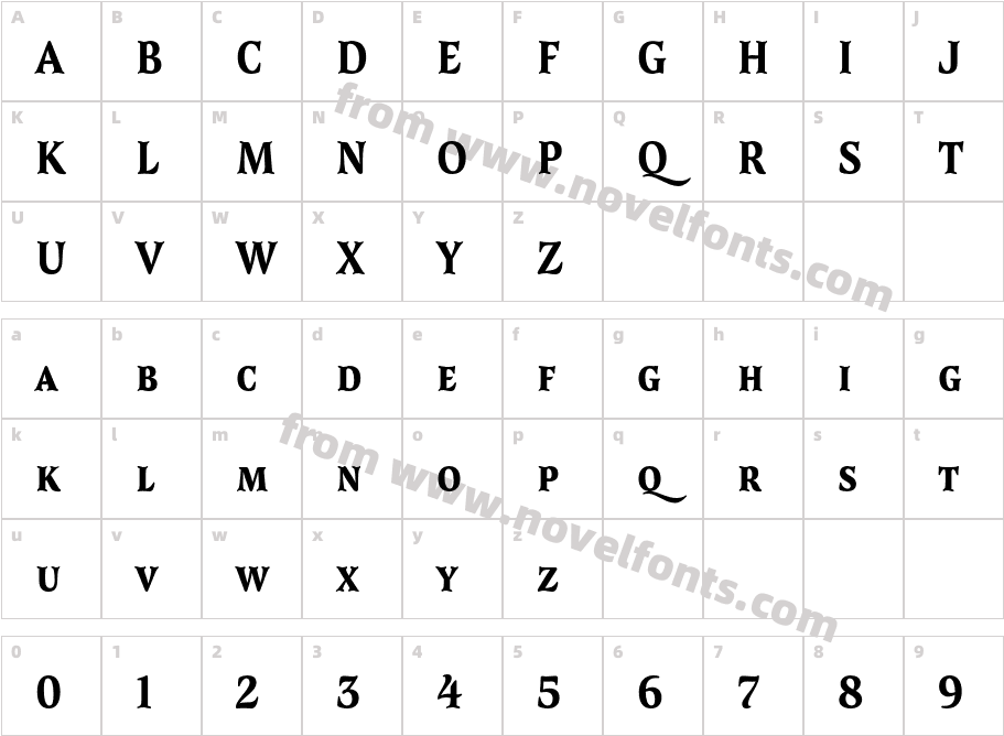 Capellina Bold CapsCharacter Map