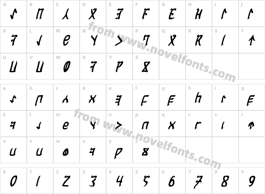 Cardosan Bold ItalicCharacter Map