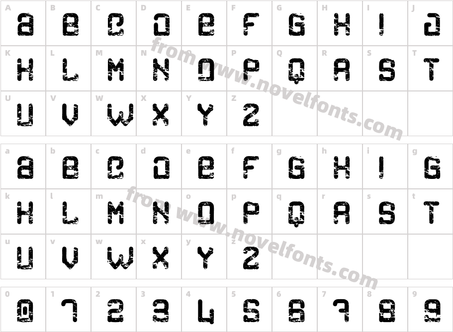 Cargo erodedCharacter Map