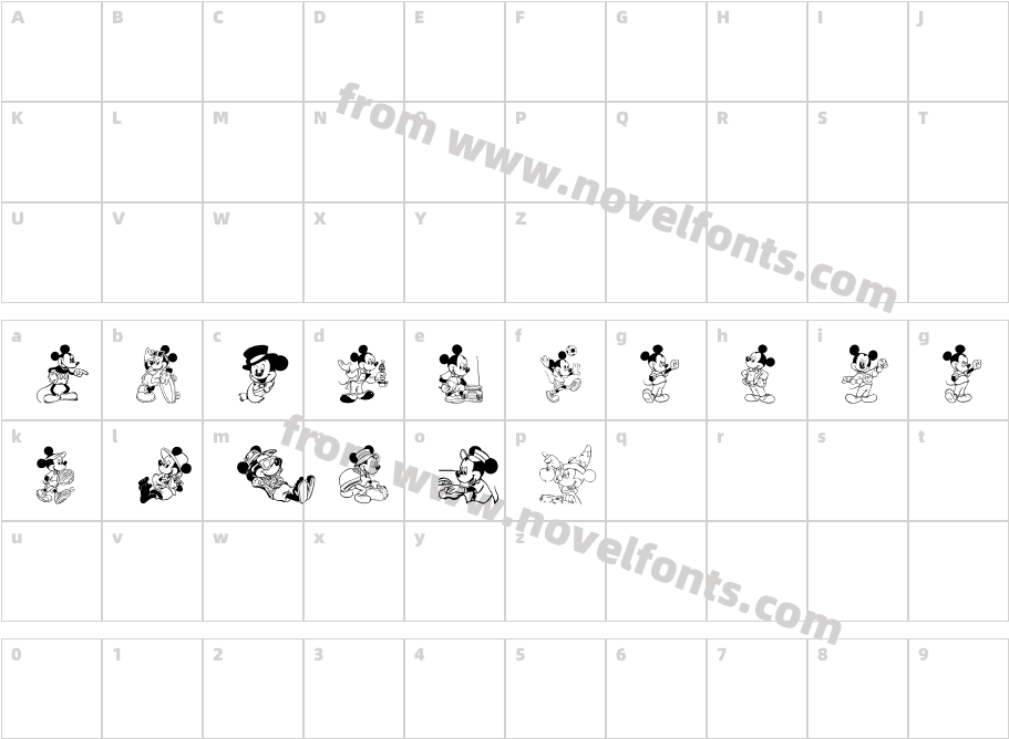 Cartoon MickeyCharacter Map