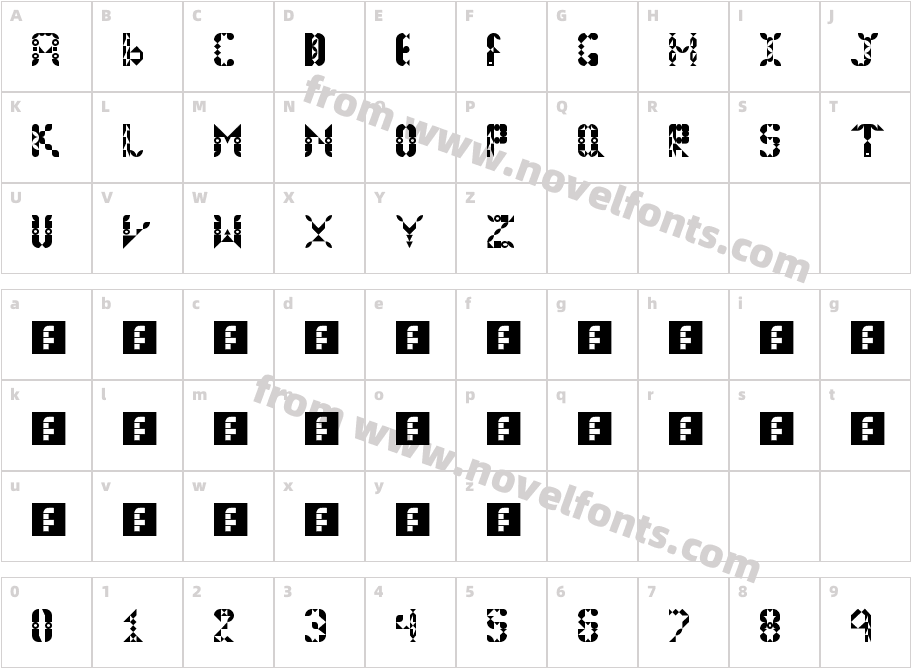 Casey RegularCharacter Map