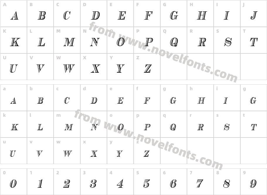 Cash Condensed ItalicSWFTECharacter Map