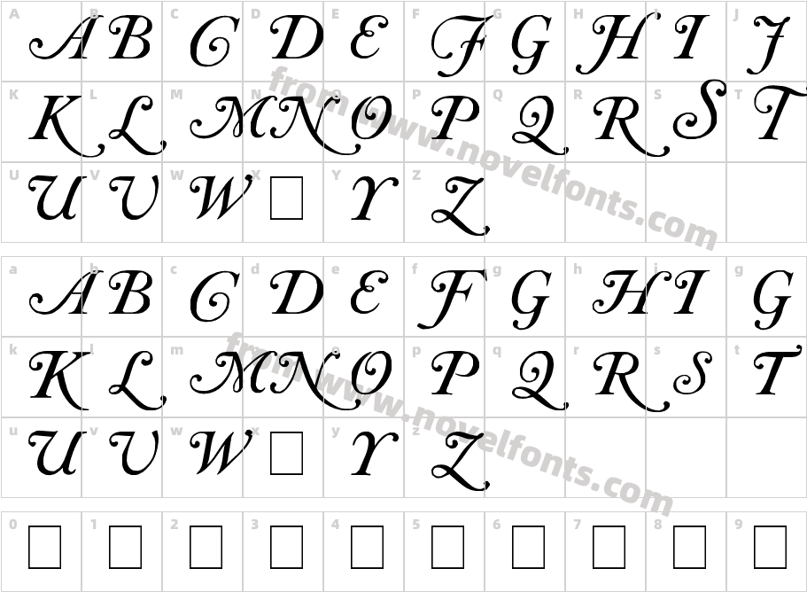 Caslon InitialsCharacter Map