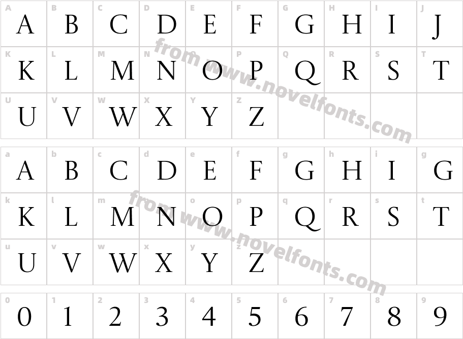 Castoro Titling RegularCharacter Map