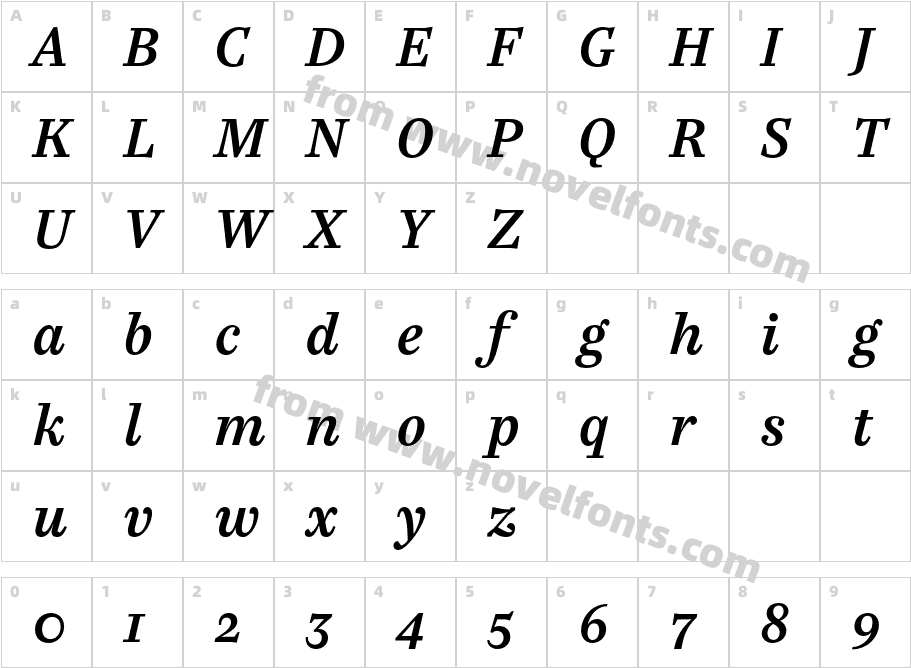 Casus Pro Demibold ItalicCharacter Map