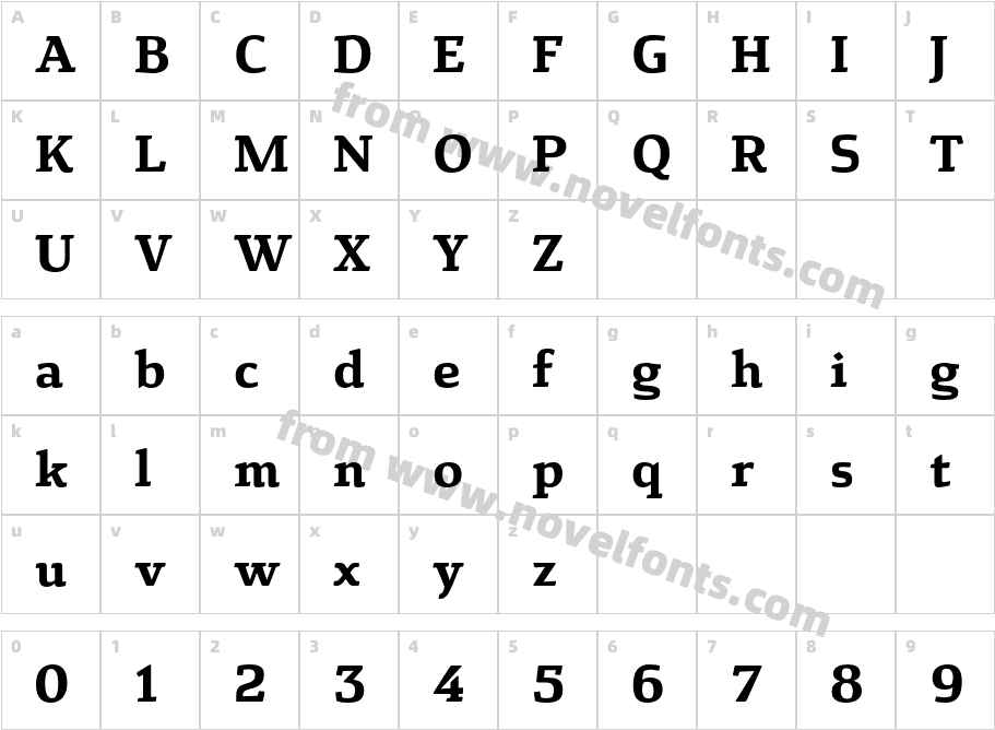 Cavole Slab BoldCharacter Map