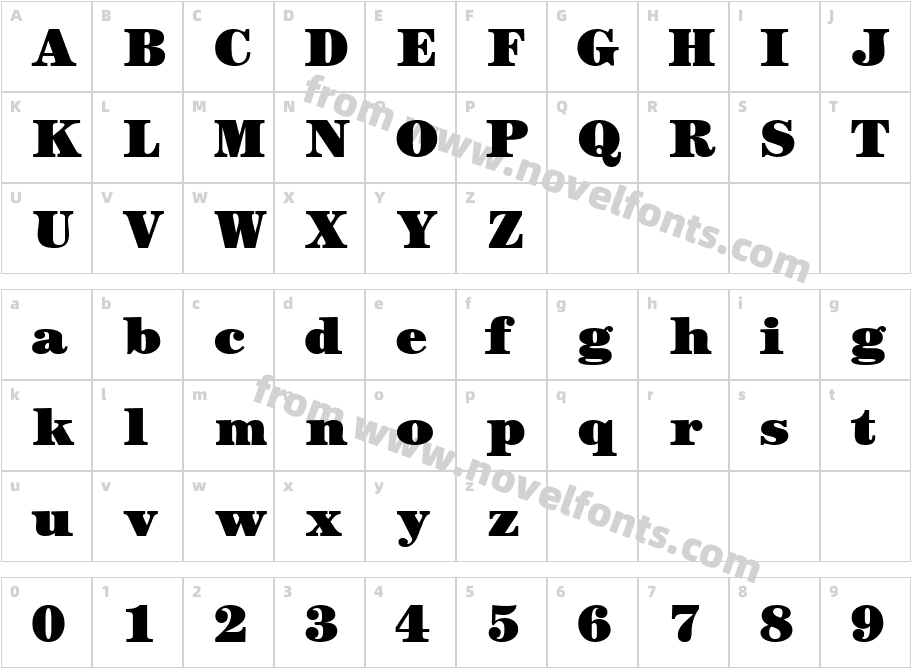 Century BlackSSKCharacter Map